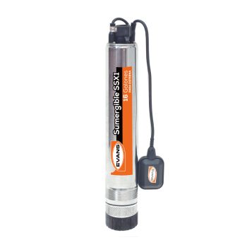 EV BOMBA EVANS SUMERGIBLE 1/2 HP ACERO INOX 4" TIPO BALA AGUA LIMPIA