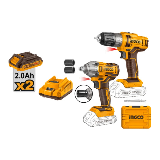 HE ROTOMARTILLO + LLAVE IMPACTO KIT 20V INGCO