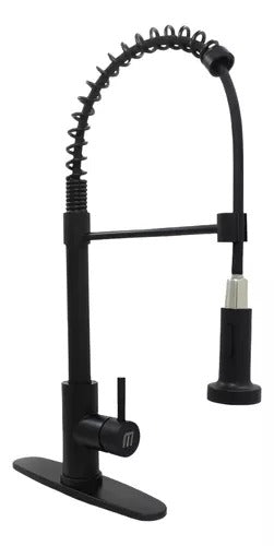 MF MEZCLADORA MONOMANDO FREGADERO RETRACTIL RESORTE NEGRO